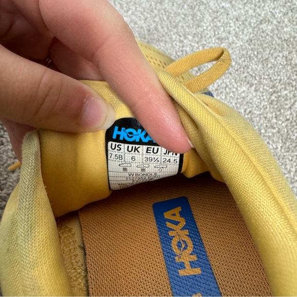 Hoka Bondi 8 Yellow Impala Cyclamen Athletic Walking Running Shoes Size 7.5 - Picture 8 of 8